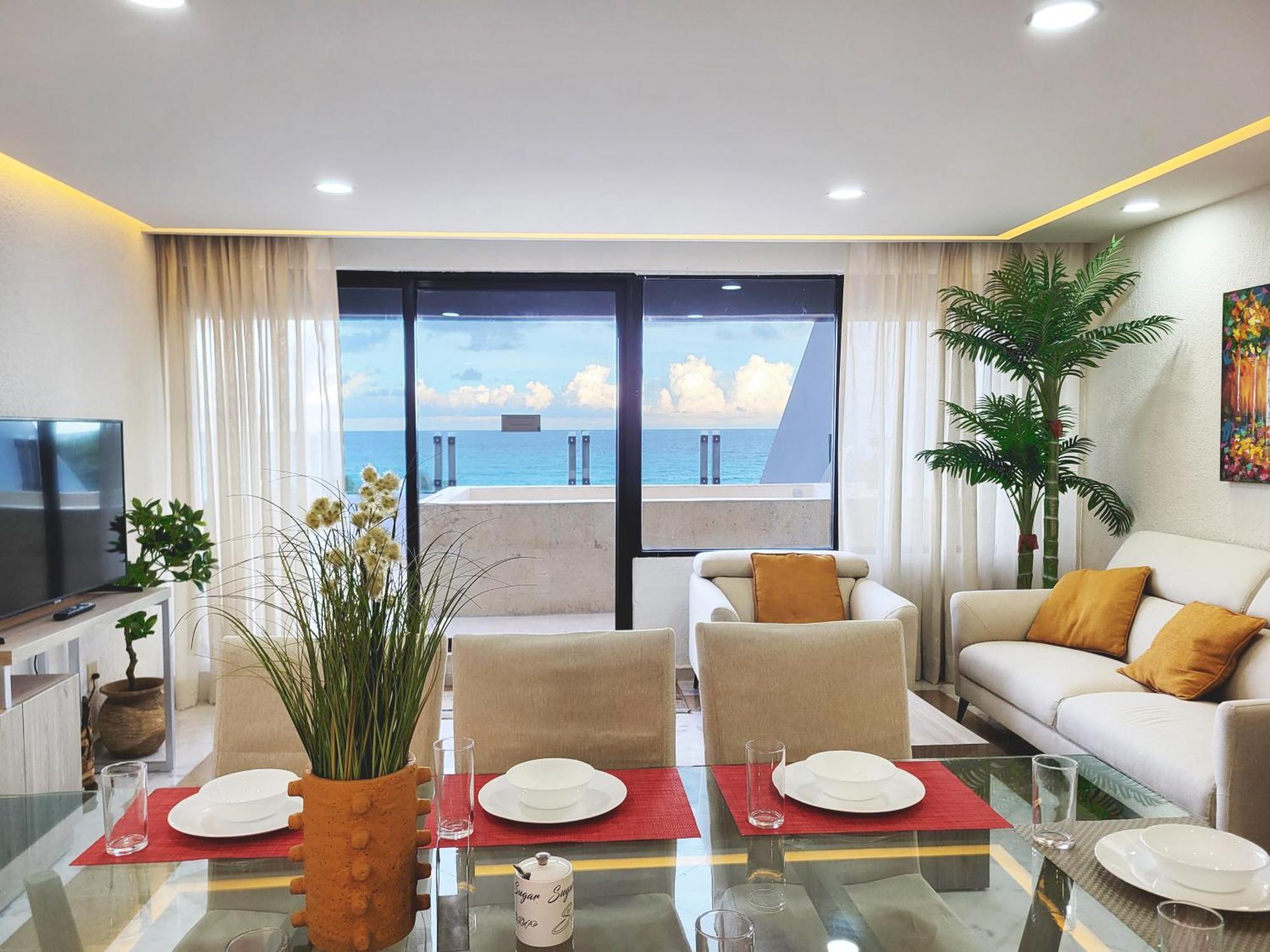 Beachfront Getaway Condo Cancún Eksteriør billede